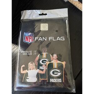 NEW ~ NFL Green Bay Packers Fan Flag Wave It Wear It Accessory 31.5 X 47 / KK